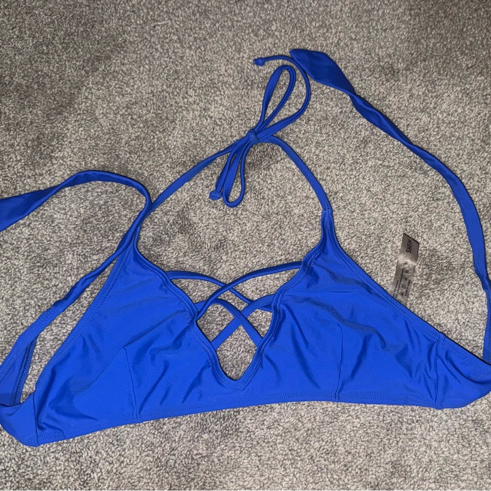 SHEIN Blue Bikini Top